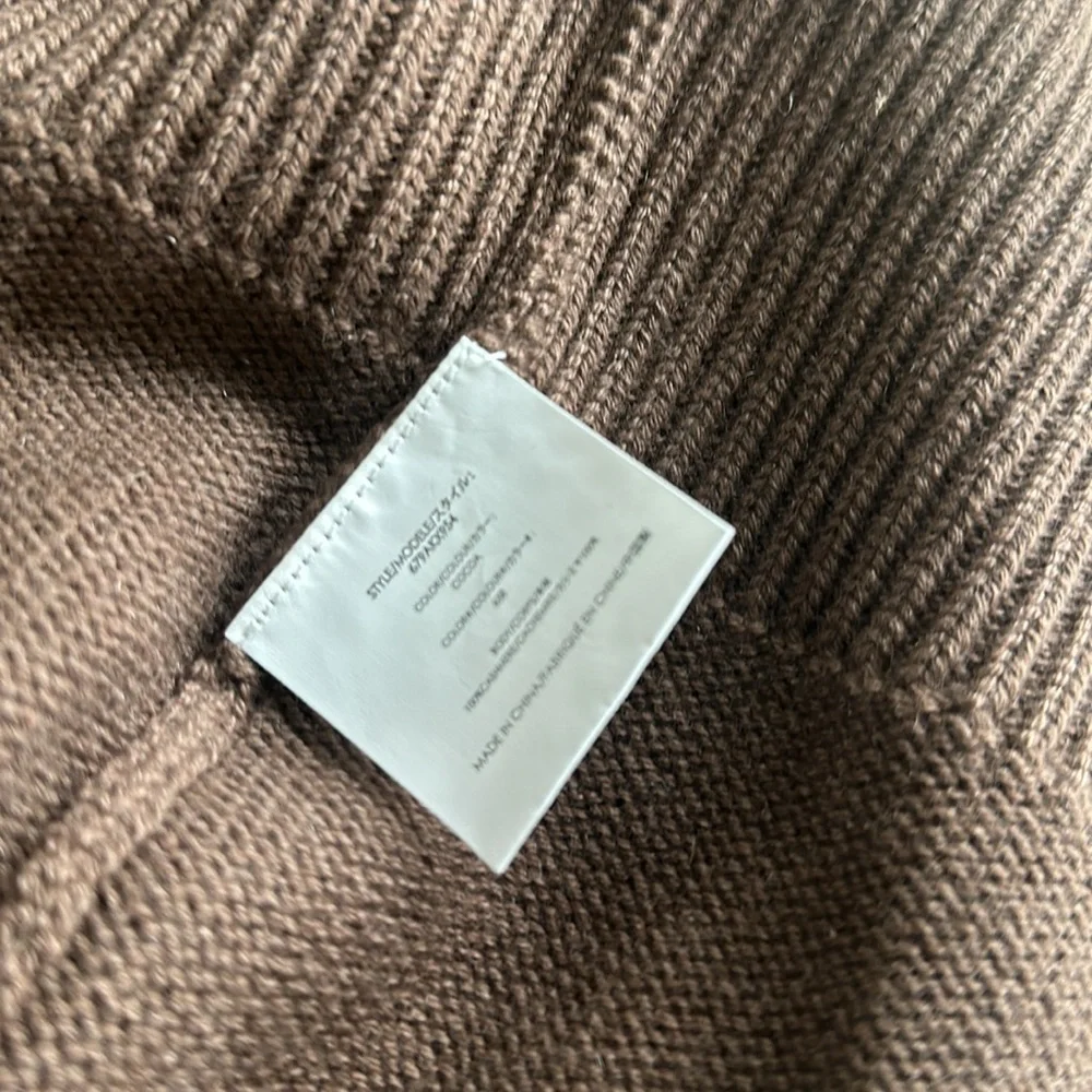 Michael Kors knit sweater mini cashmere chocolate brown dress